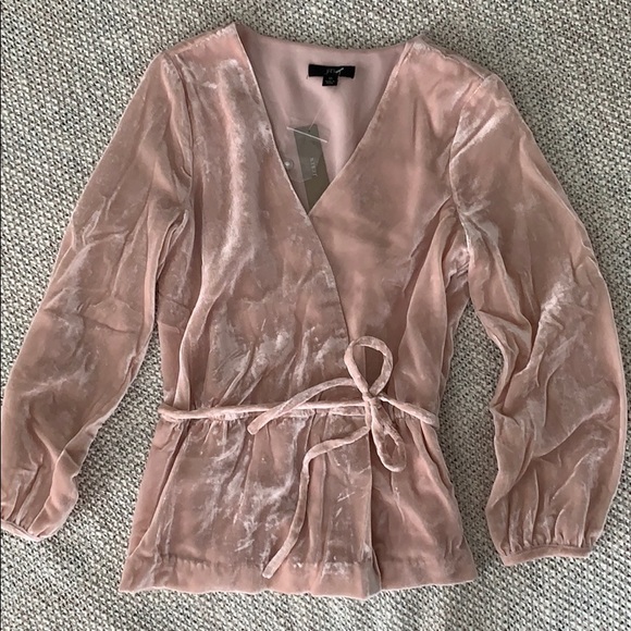J. Crew | Velvet Faux-wrap Top - Picture 2 of 5